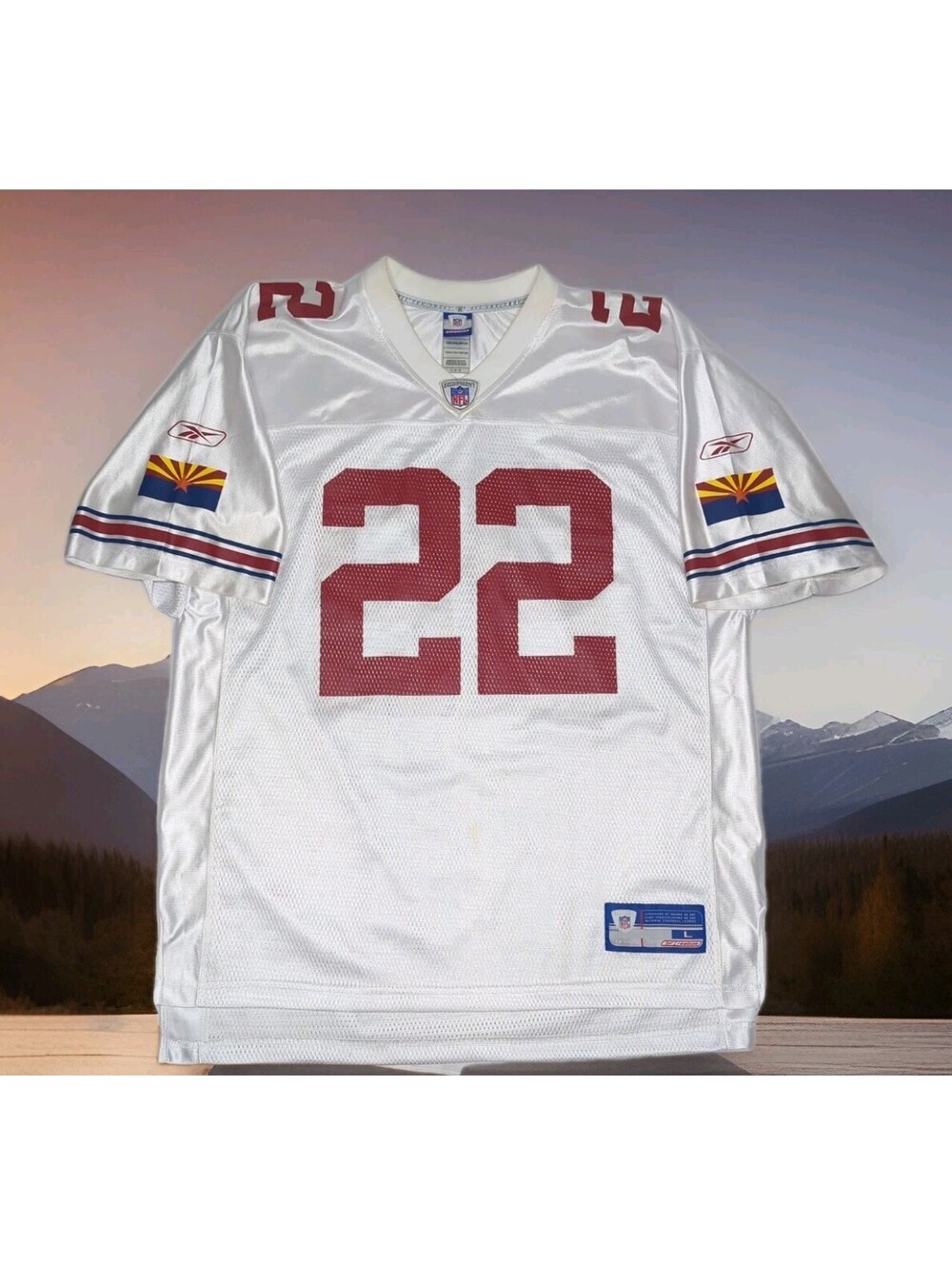 Reebok Arizona Cardinals Jersey NFL Emmitt Smith #22 Mens Large Vintage Rare Wht